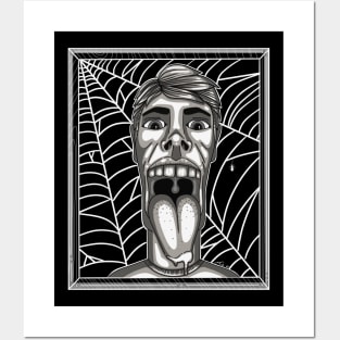 Spider Web Screaming Face Posters and Art